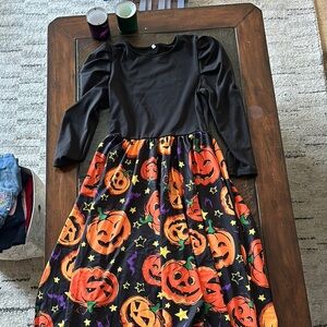 Halloween Pumpkin women’s small dress- Black and Orange